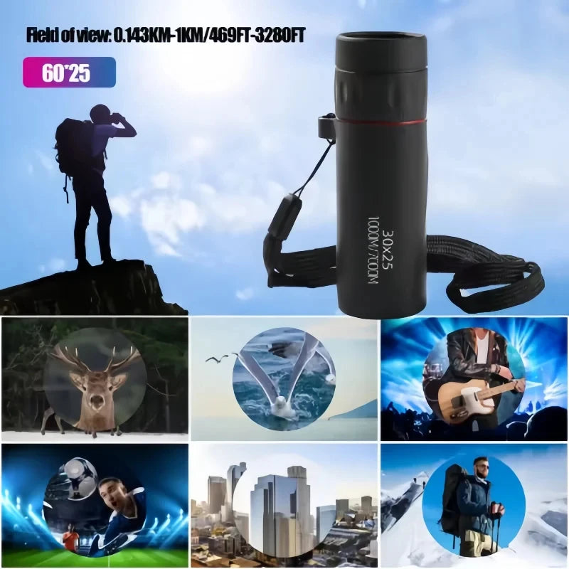 HD Mini Monocular Telescope 2000×25 – Portable Zoom Scope for Outdoors, Camping & Travel