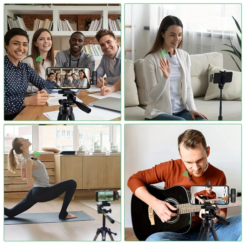 Wireless Clip-On Phone Microphone (iPhone/Android) — Noise-Reducing Mini Mic