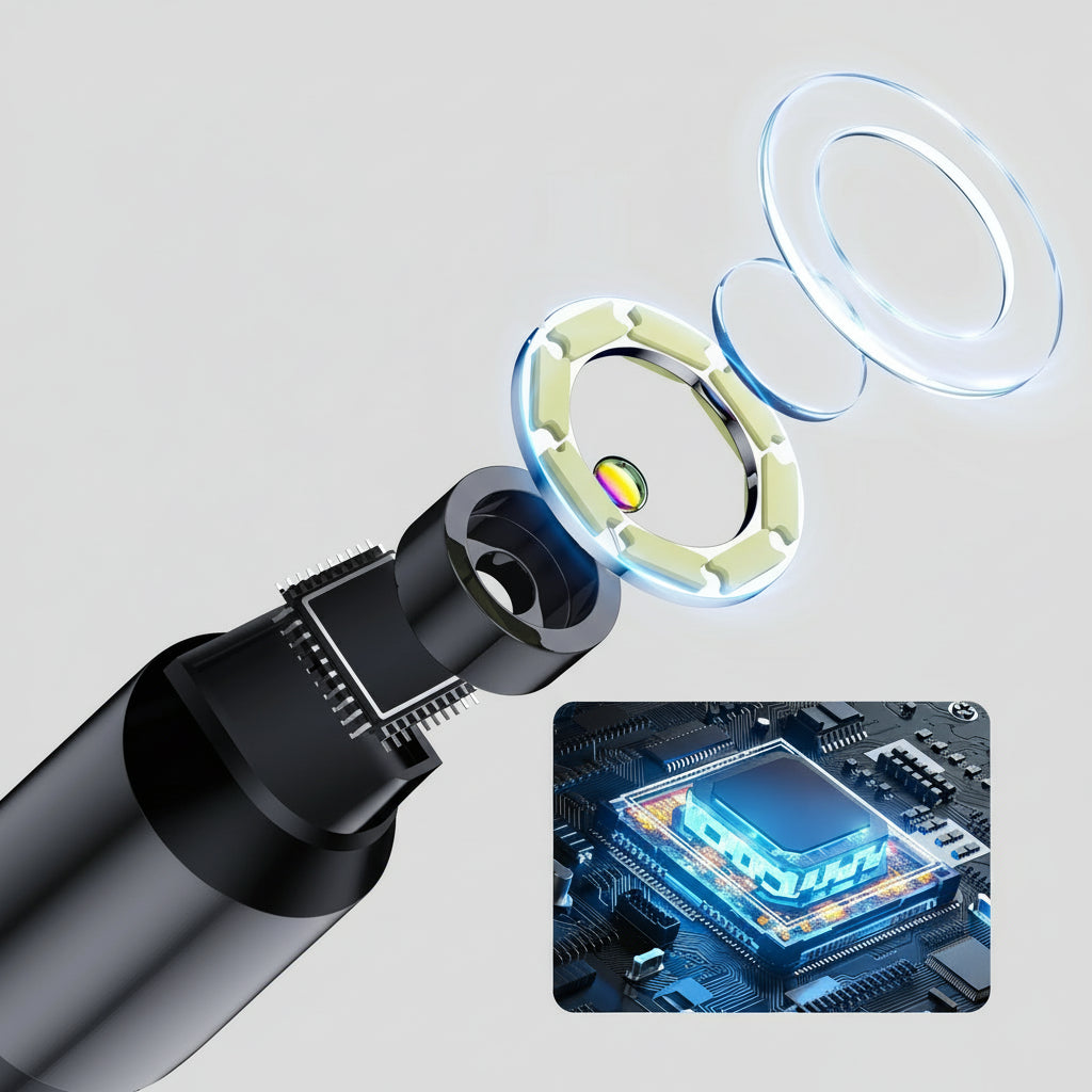 7mm USB-C Waterproof Endoscope Camera with 6 LEDs – Flexible Inspection Borescope for Phones & PCs