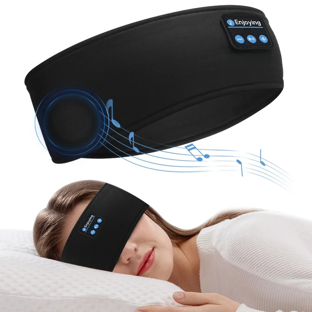 Bluetooth Sleep Headband with Wireless Headphones – Soft Music Eye Mask for Sleeping & Relaxation
