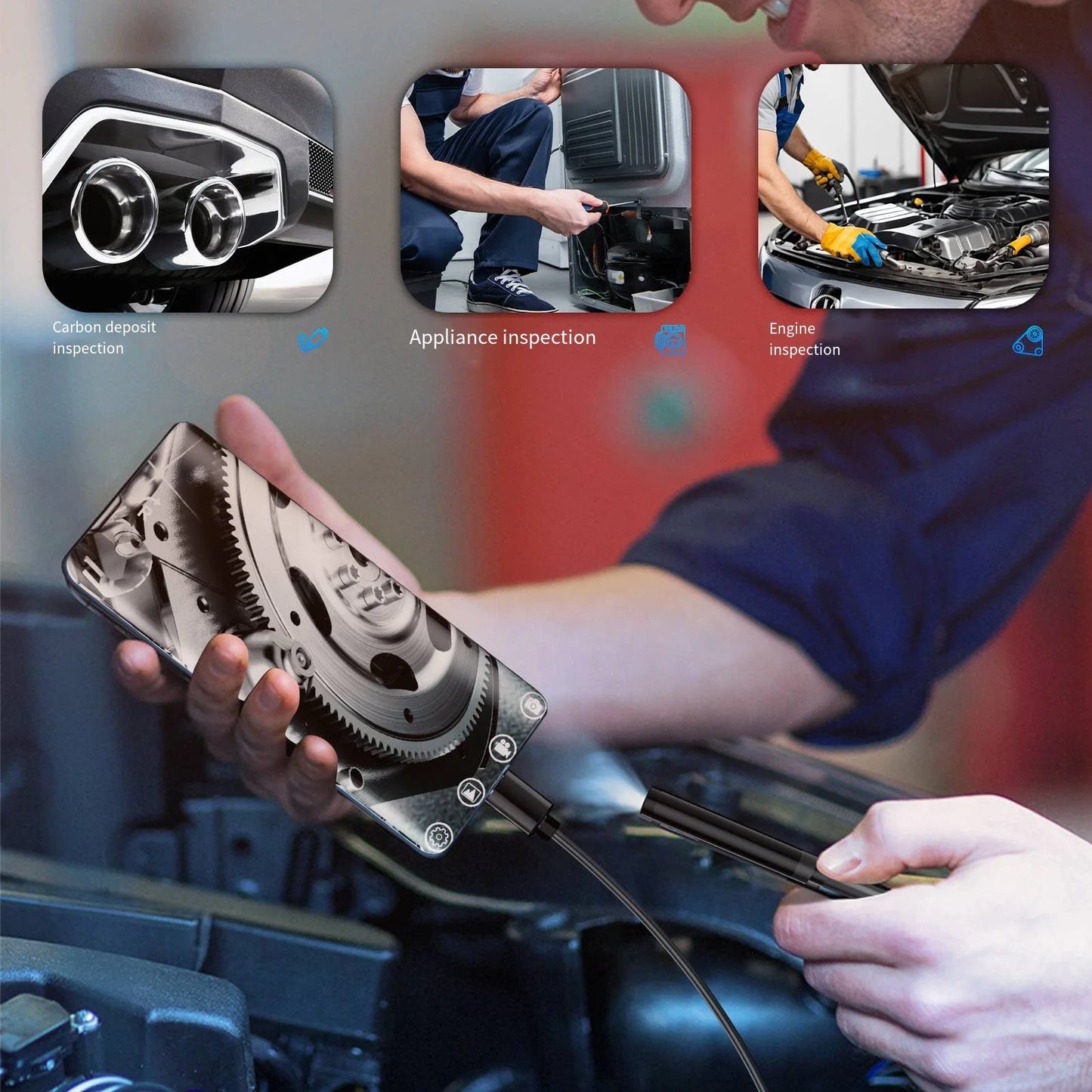 7mm USB-C Waterproof Endoscope Camera with 6 LEDs – Flexible Inspection Borescope for Phones & PCs