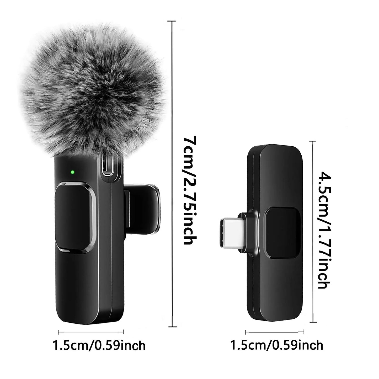 Wireless Clip-On Phone Microphone (iPhone/Android) — Noise-Reducing Mini Mic
