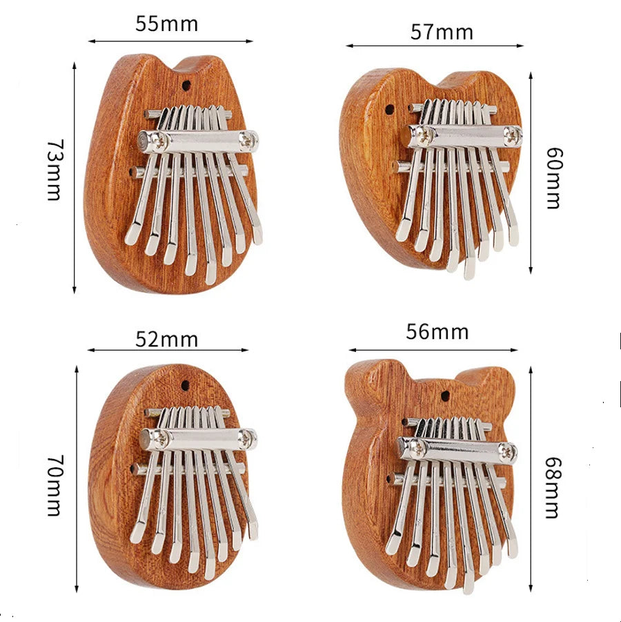 Mini Wooden Kalimba (8-Key) – Pocket Thumb Piano Musical Instrument