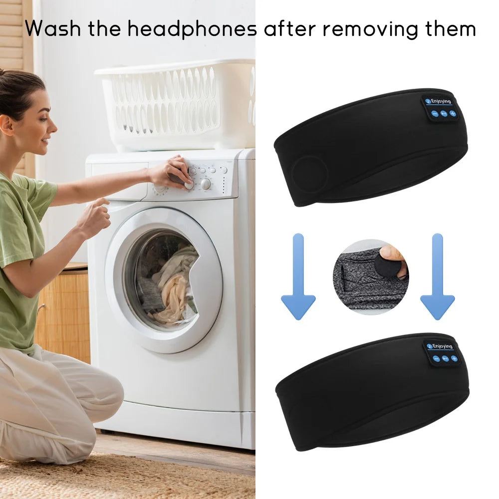 Bluetooth Sleep Headband with Wireless Headphones – Soft Music Eye Mask for Sleeping & Relaxation