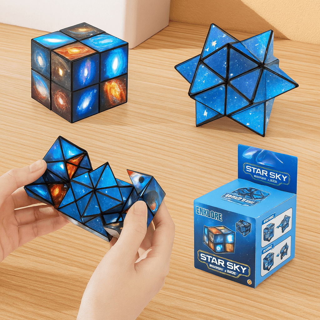 Astral Shape - Shifting Cube — Mind - Soothing Fidget Puzzle for All Ages - Drop & Co.