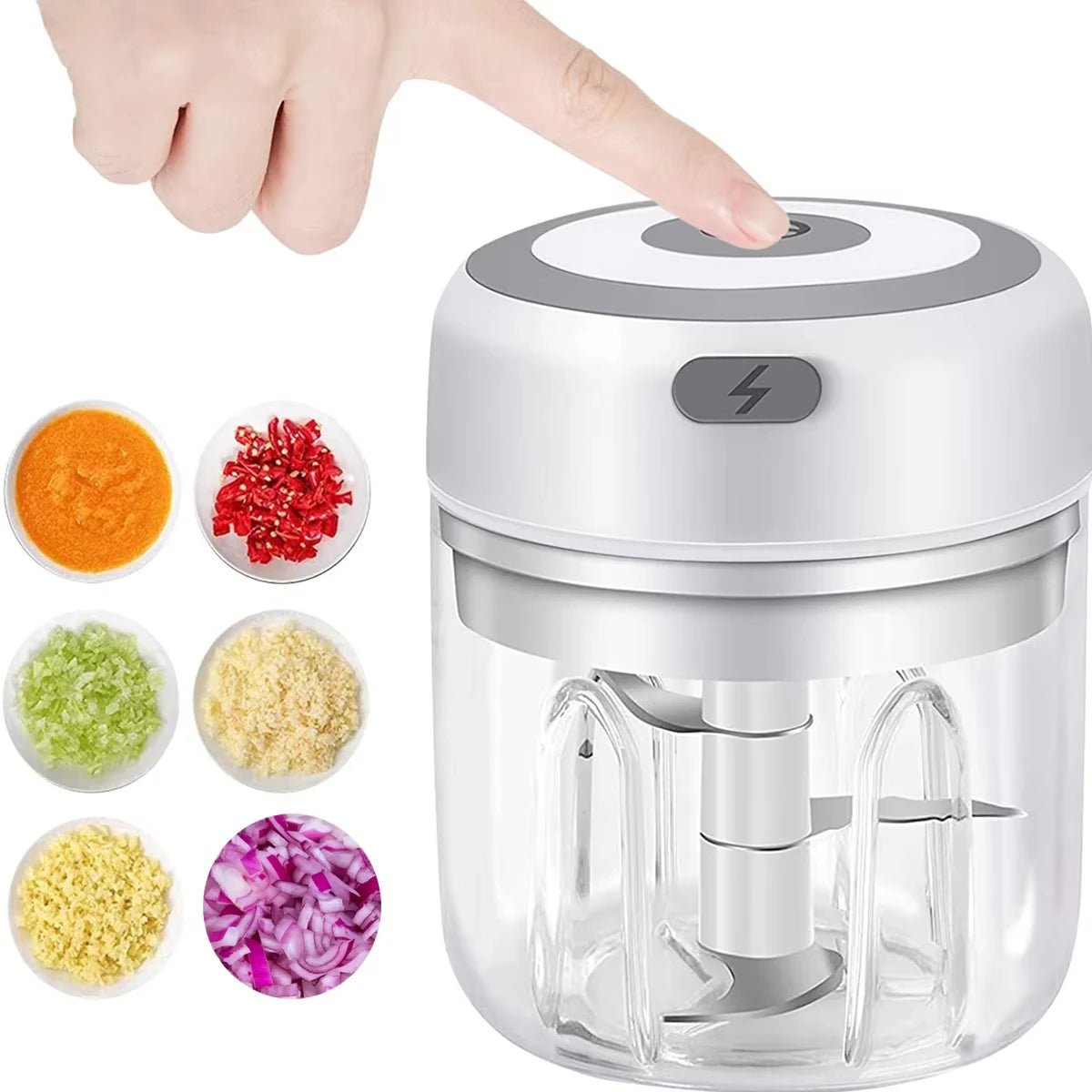 Electric Mini Food Chopper – USB Rechargeable Garlic, Onion & Vegetable Cutter - Drop & Co.