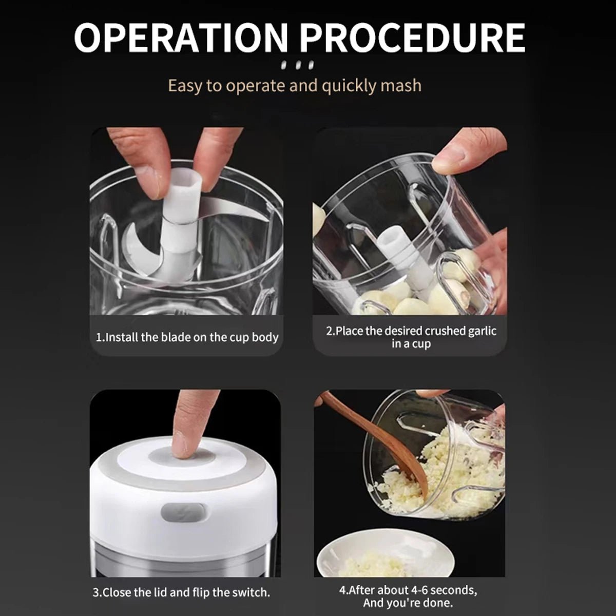 Electric Mini Food Chopper – USB Rechargeable Garlic, Onion & Vegetable Cutter - Drop & Co.