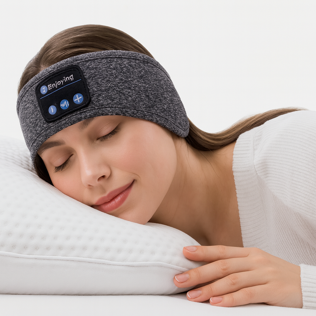 Bluetooth Sleep Headband with Wireless Headphones – Soft Music Eye Mask for Sleeping & Relaxation