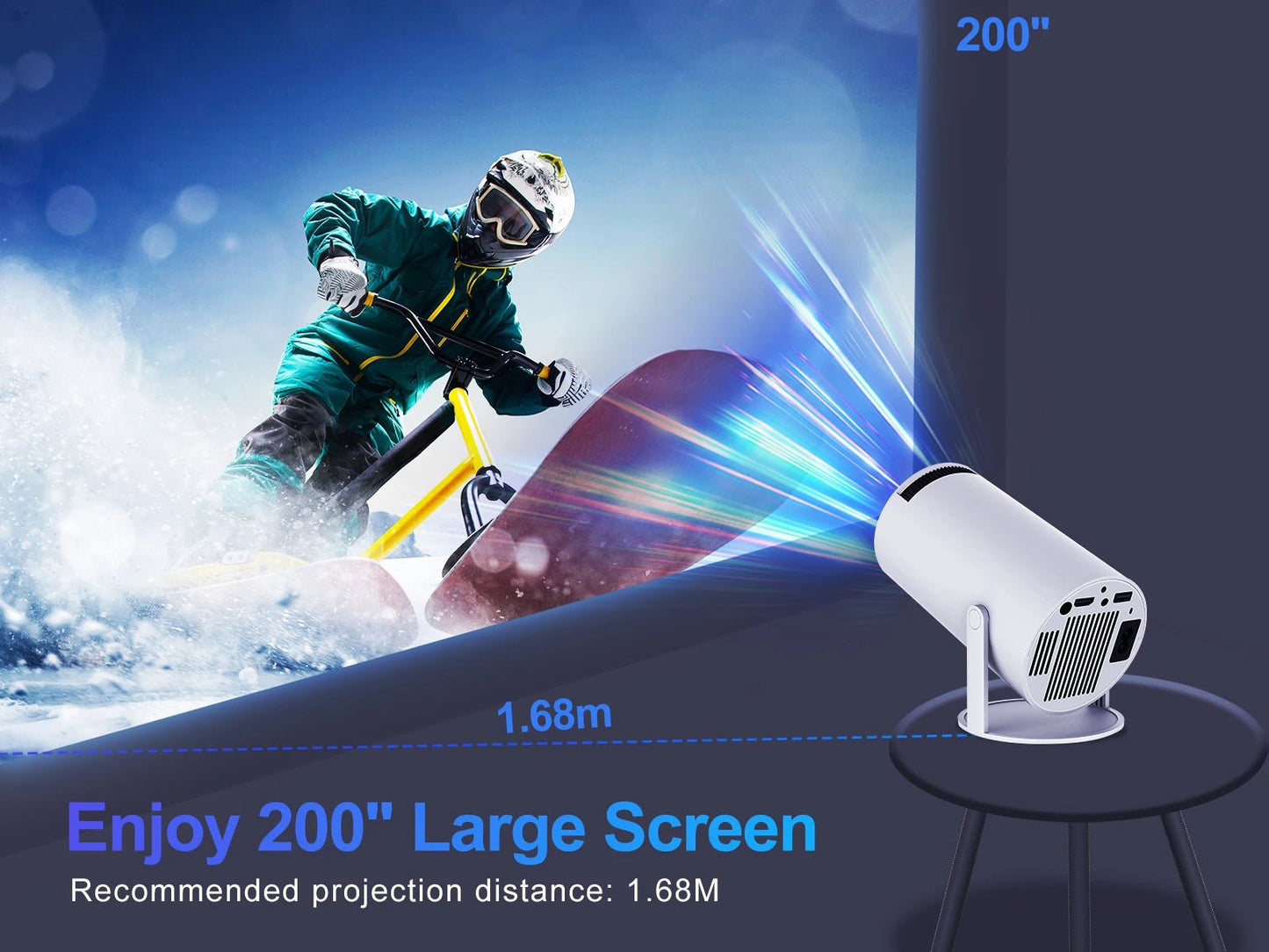 Magcubic HY300 Pro Mini Projector – 200 ANSI • 1080p & 4K Supported • 180° Rotation • WiFi - Drop & Co.