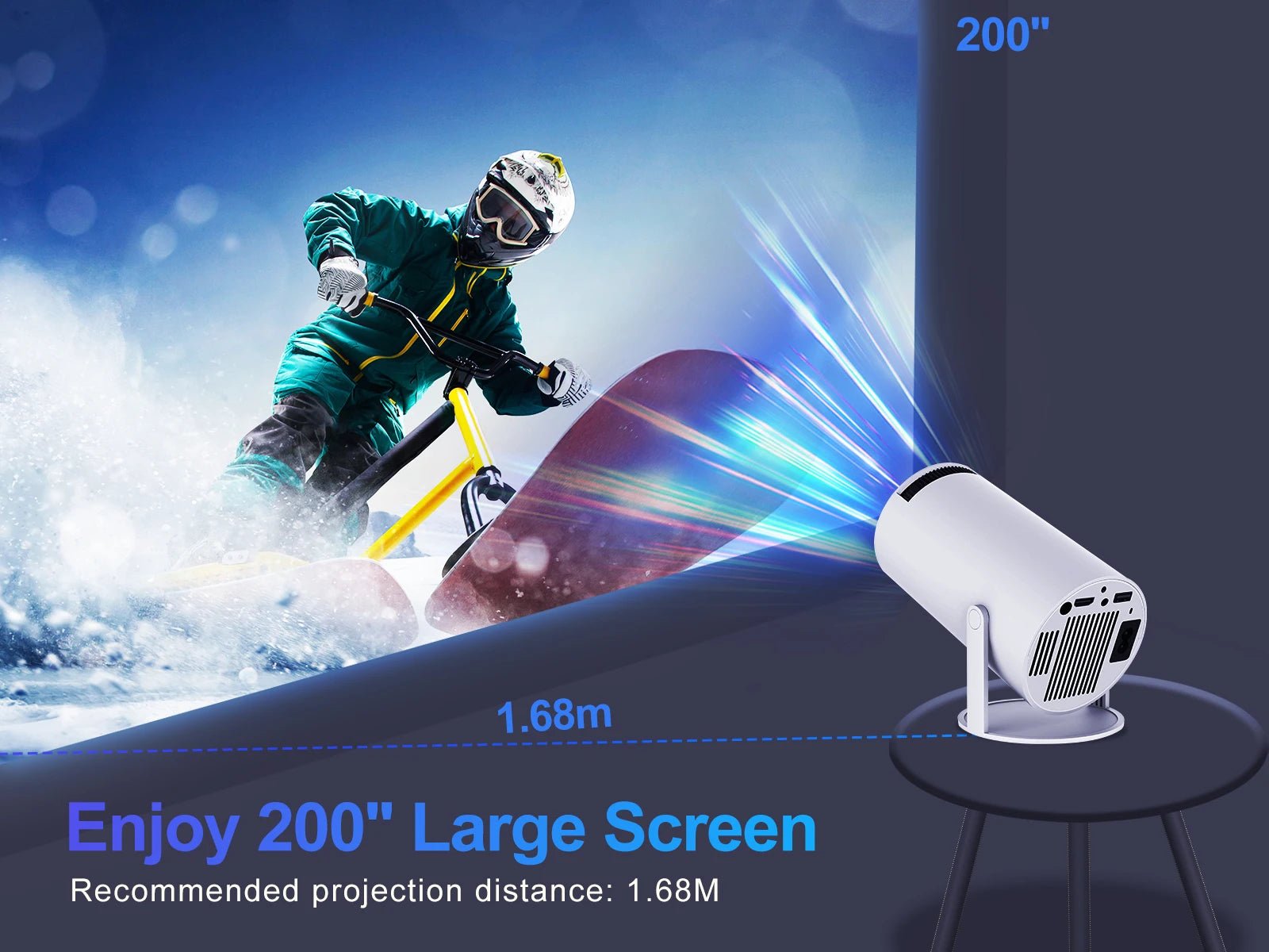 Magcubic HY300 Pro Mini Projector – 200 ANSI • 1080p & 4K Supported • 180° Rotation • WiFi - Drop & Co.