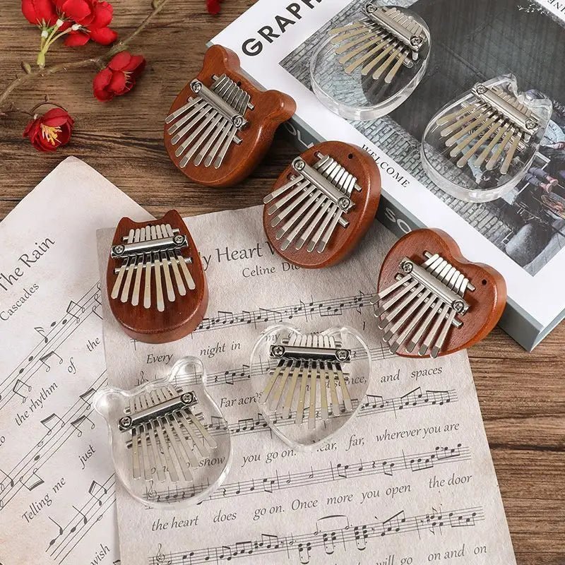 Mini Wooden Kalimba (8 - Key) – Pocket Thumb Piano Musical Instrument - Drop & Co.
