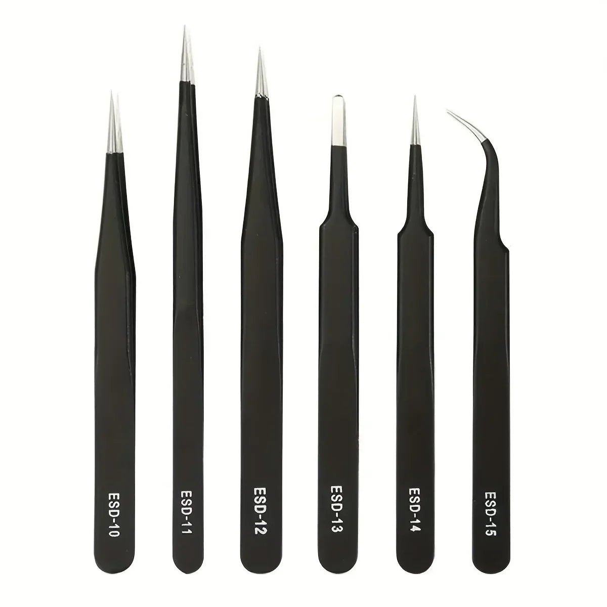 Precision ESD Anti - Static Tweezer Set (6 - Piece) – Stainless Steel Tools for Electronics, Crafts & Repairs - Drop & Co.